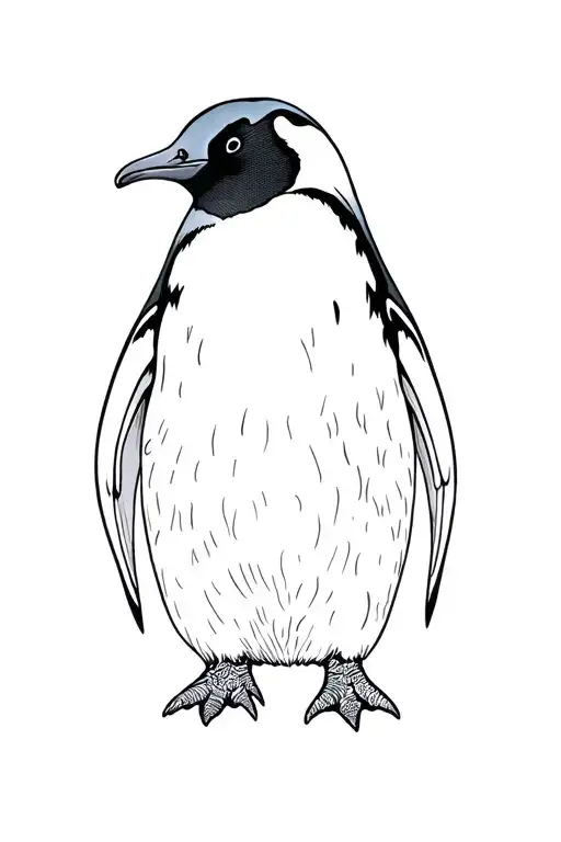 Penguin Line Art Tattoo No Shading More Lines As Details