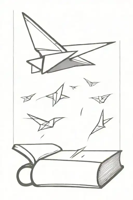 Book With Pages Flying Away That Turn Into A Single Paper Airplane