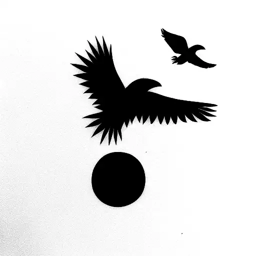 Crow Flying In The Sky