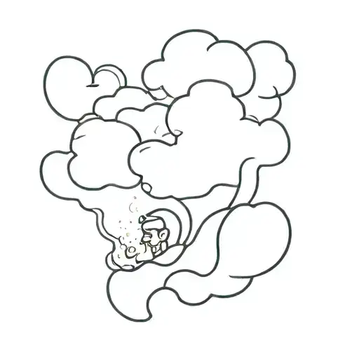 A Man On A Cloud Of Smoke