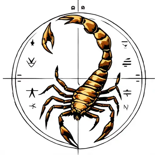 Scorpion With Astrology In Background And Scorpio Zodiac