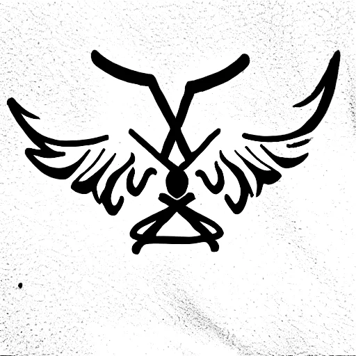 Wings With Deathly Hallow Symbol