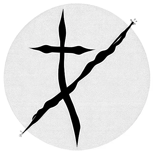 Christian Cross With Banner Of Words Rak Chazak Amats