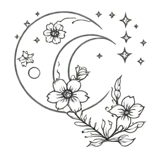 Moon And Flowers Semicolon Incorporated