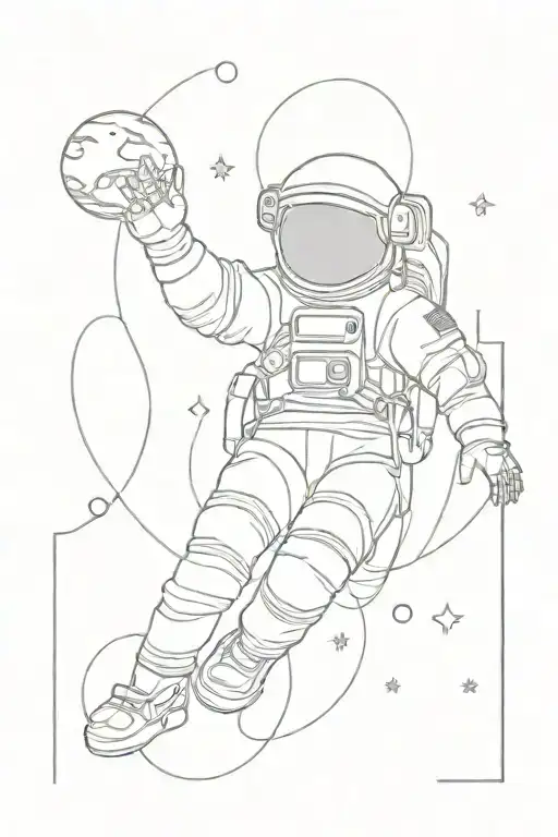 Astronaut Floating In Space