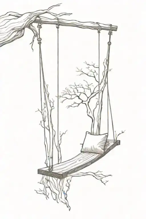 Beautiful Empty Wood Swing