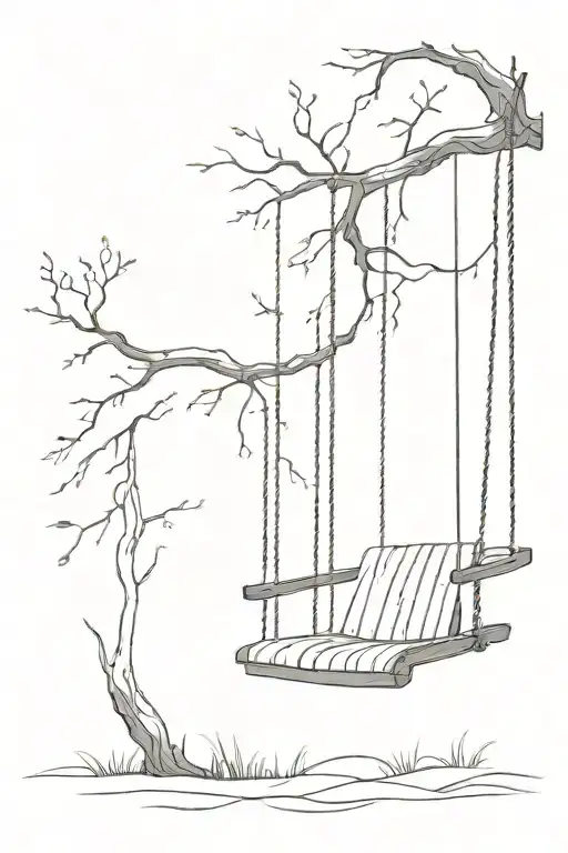 Beautiful Simple Empty Wood Swing