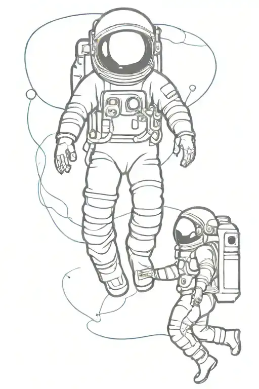 Astronaut And Deep Sea Diver Almost Touching Each Other