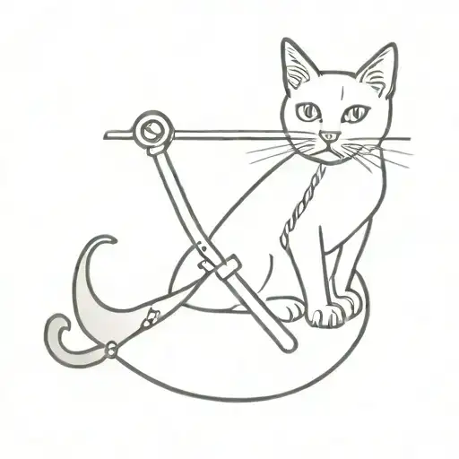 Cat Playing With An Anchor Hanging