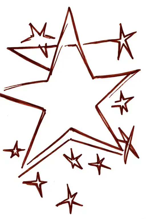 One Big Star Surrounded By Smaller Stars