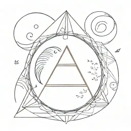 Thin Line Tattoo Spiritual Development Triangle Yin Yang