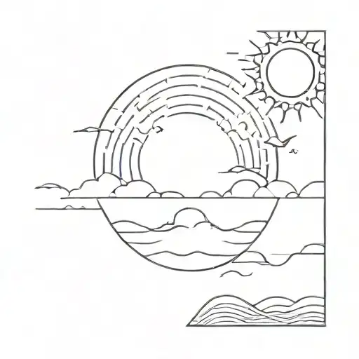 The Sun Setting Over The Ocean