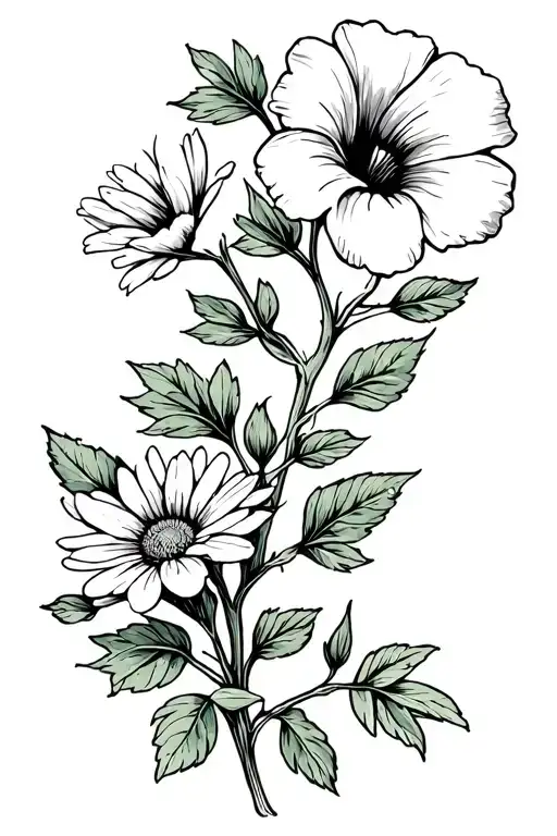 Morning Glory And Aster Vine