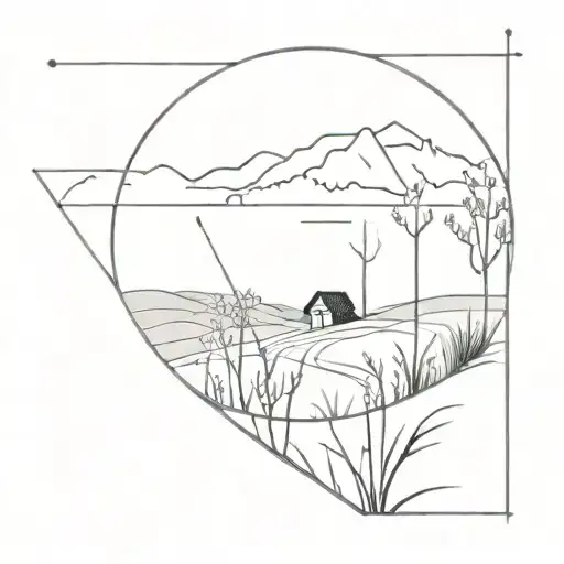 A Spool Of Textile Thread Unraveling Into A Beautiful Agricultural Landscape