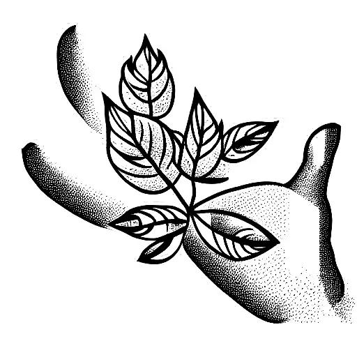 Nature Tree Flowers Combined With Peace Sign