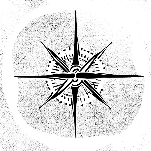 Circular Compass In Viking Style