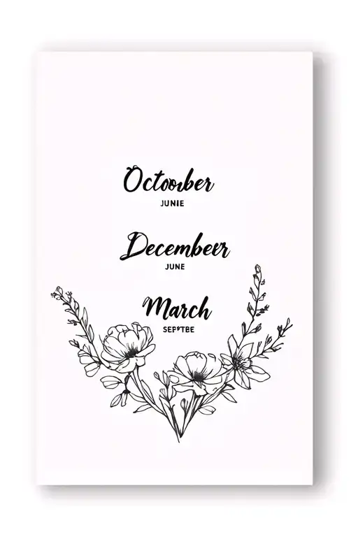 Birth Flowers- October December June September And March Minimalistic Bouquet