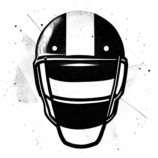 American Football Helmet In Left Profile And Minimal Tattoo With The Number 98 On It