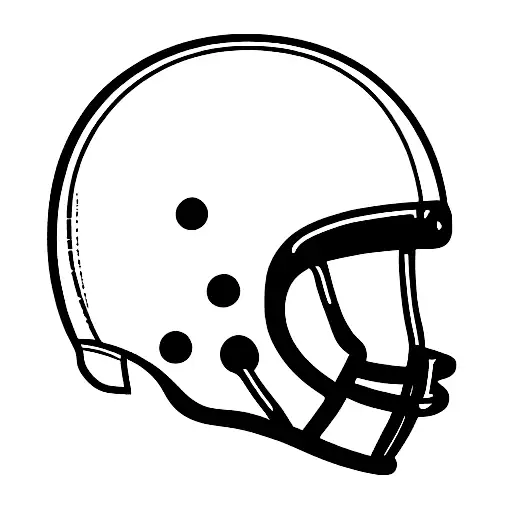 American Football Helmet In Left Profile And Minimal Tattoo With The Number 98 On It