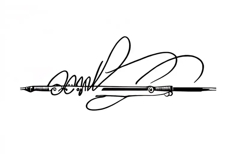Signature Overlapping A Fishing Pole