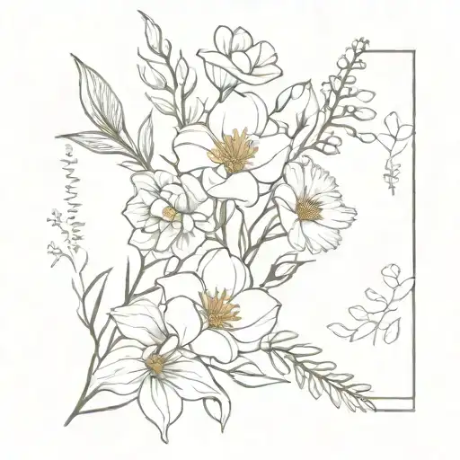 Birth Flower Bouquet Wrapped