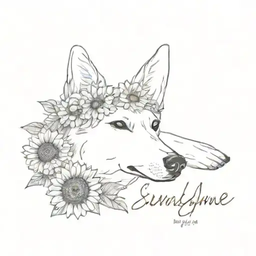 Dog With Sunflower Flower Crown And Text You Are My Sunshine In Cursive
