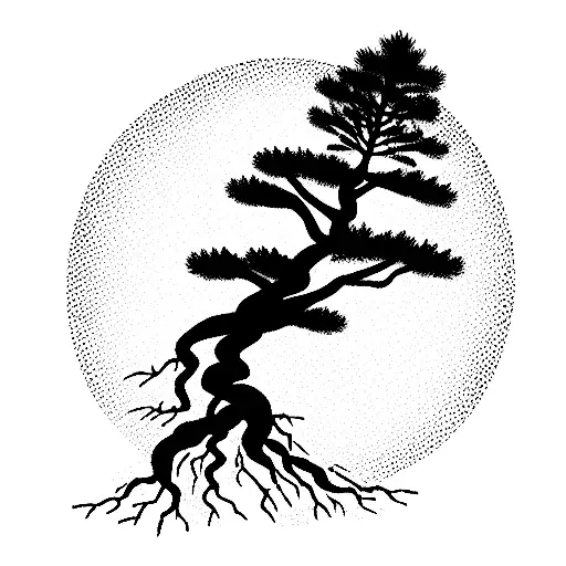 Pine Tree With Roots That Has The Word Karma In It