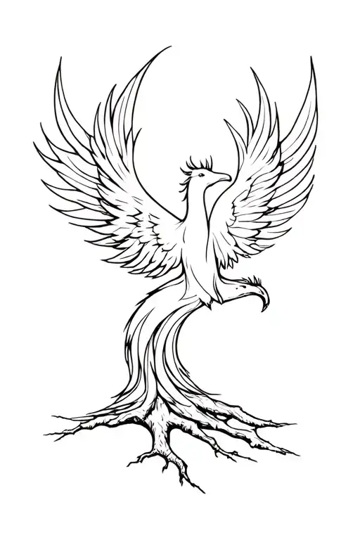 Phoenix Rising From A Tree