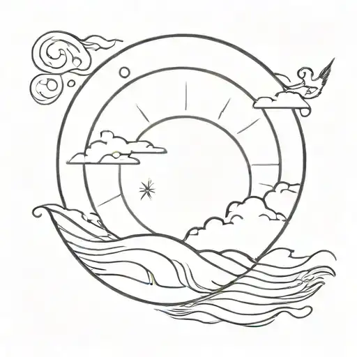 A Sun Rising Out Of Cloudsit At The Base Of The Sun Are The Words In Cursive Sol Se Let Oritur