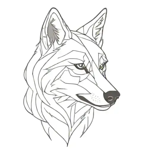 Wolf King One Line Minimalist