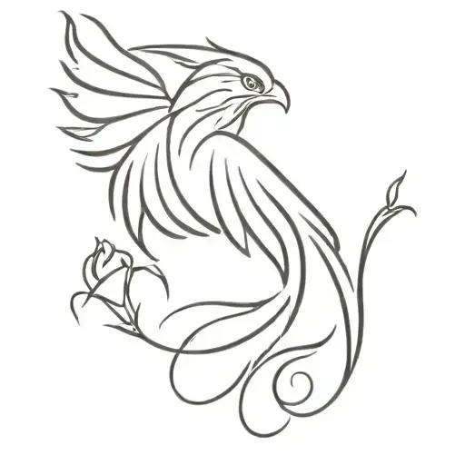 Phoenix With Rose