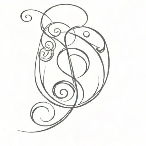 A Minimalist Tattoo Of A Treble Clef Intertwined With The Word 'Mom'