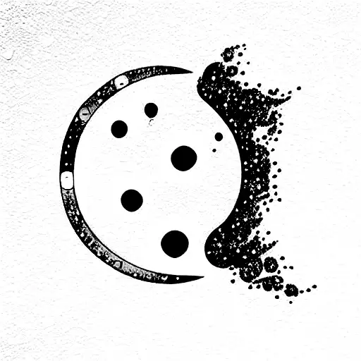 Moon Line Space Planet Sparkles Woman Feminity Dot Spirituality