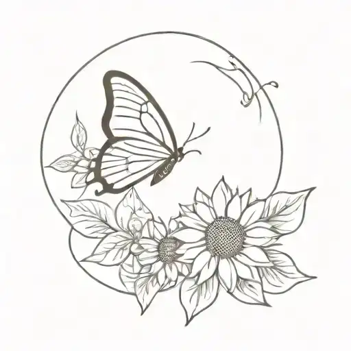 Butterfly N Sunflower