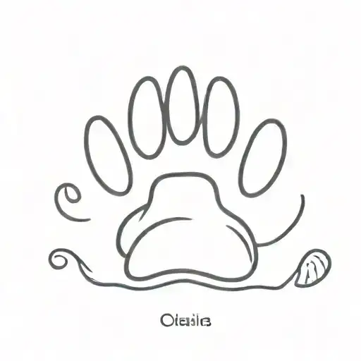 Cat Paw Print With The Name