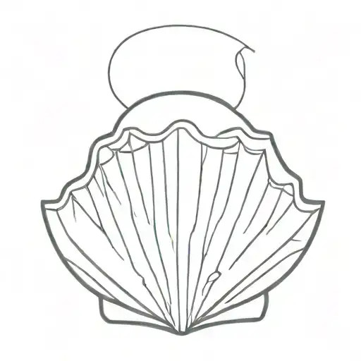 Single Line Scallop Shell