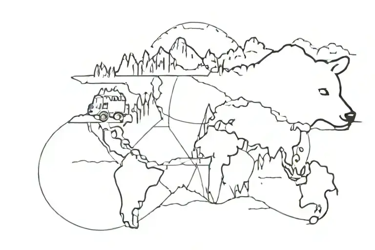 Bear Traveling Arround The World