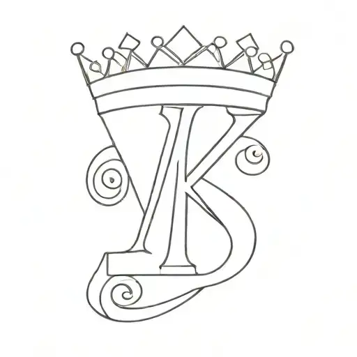 Letter K With Crown And Number 70