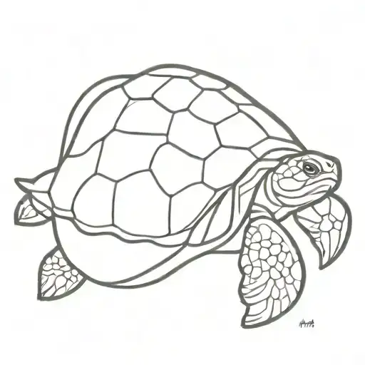 Turtle In Shell Running Into Wave Breaking