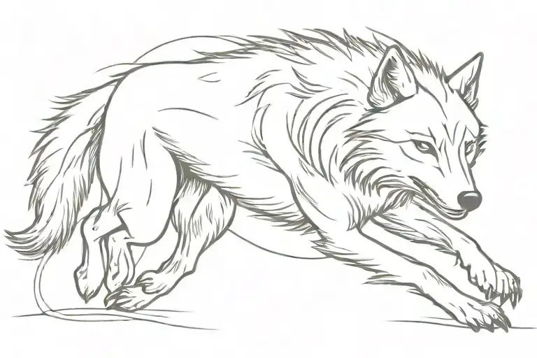 Wolf Running Freely