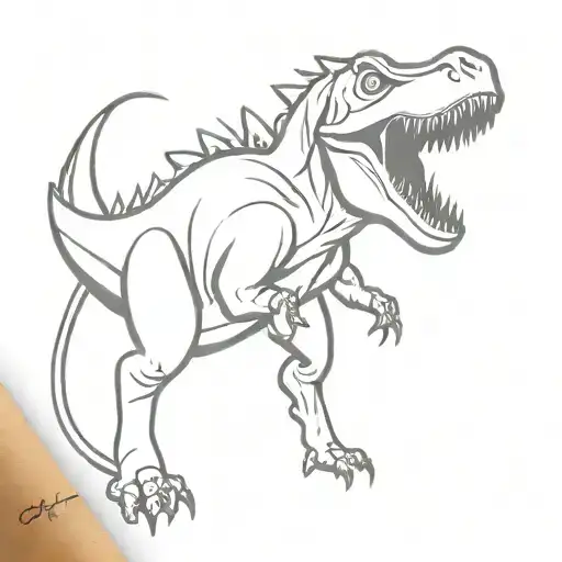 Dinosaur With Guns And Sigare Burning