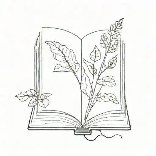 A Unique Design Of A Book With Pages Made Of Various Types Of Plants And Flowers