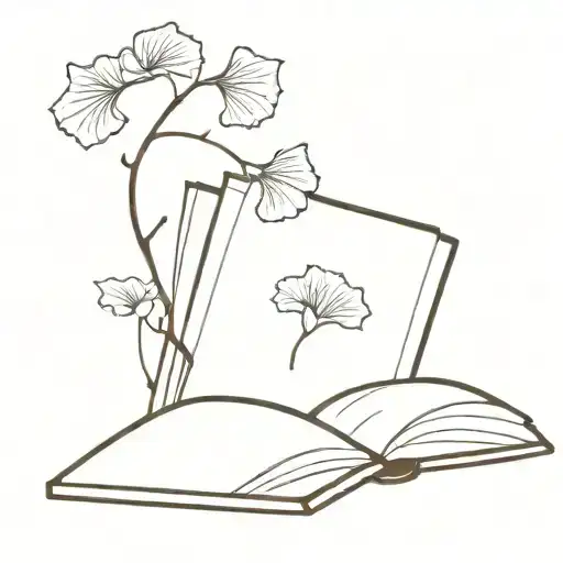 Book With Ginkgo Plant