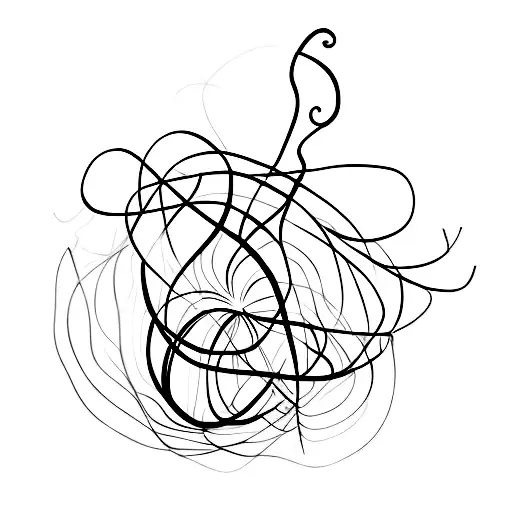 A Small And Simple Tattoo Of A Guitar String Transforming Into A Winding Path Through A Forest