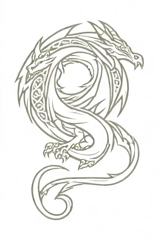 Traditional Celtic Dragon Tattoo Design