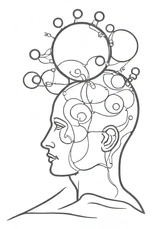 Head With Multiple Brain Bubbles Containing Family Nature Technology