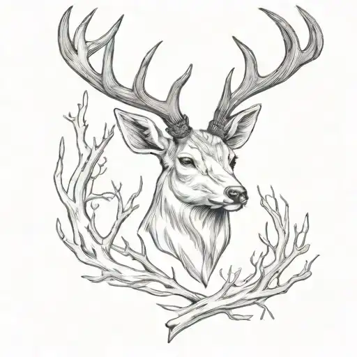 Pillow Case With Deer Antler Inside