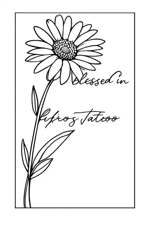 Daisy Flower With Blessed In Stem
