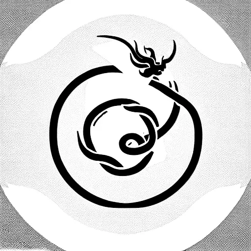 Simple Lines Dragon Ouroboros Infinity