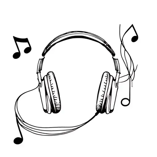 Headphones Music Notes